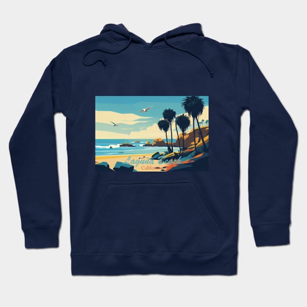 Laguna Beach, California Hoodie by GreenMary Design